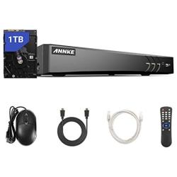 ANNKE 8-Channel 4K Security Video DVR Recorder 5-in-1 H.265+ Hybrid DVR with 1TB Hard Drive, Supports 8Pcs 4K TVI/5MP AHD/4MP CVI and CVBS Cameras and 2CH 6MP IP Cameras for Home Surveillance System