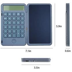 Basic Calculator Notepad with 6.5 Inch LCD Writing Tablet, Rechargeable, Lock Button and E-Pen,12 Digit Display, Also Inkless Drawing/Memo Pads/Planning Boards, Hand-held for Daily and Basic Office