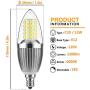 GEZEE LED Candelabra Bulb, Non-Dimmable 100-Watt Light Bulbs Equivalent, 12W LED Candle Bulbs,Daylight White 6000K Chandelier Bulbs, E12 Candelabra Base, 120V, 1200Lumens, Torpedo Shape(4 Pack)