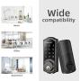 Keyless Entry Door Lock with Keypads,SMONET Smart WiFi Deadbolt, Digital Electronic Bluetooth Touchscreen Auto Lock with Gateway Hub, Work with Alexa,APP,Code,Key for Home Apartment Front Door,Black