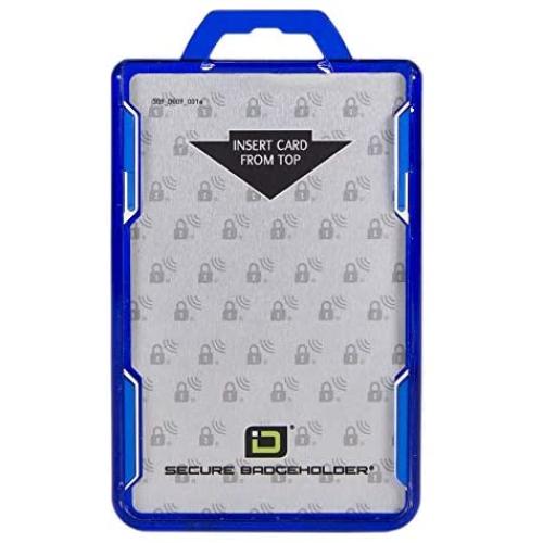 ID Stronghold - RFID Blocking Secure Badge Holder - Duolite 2 Card ID Holder - Poly Carbonate - Heavy Duty Hard Plastic ID Badge Holder - USA Molded and Assembled - FIPS 201 Approved - Blue