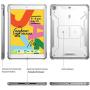 Poetic Revolution Series Case Designed for iPad 10.2 7th Generation 2019 / 8th Generation 2020 Case, Full-Body Rugged Shockproof Protective Cover with Kickstand and Built-in-Screen Protector, White