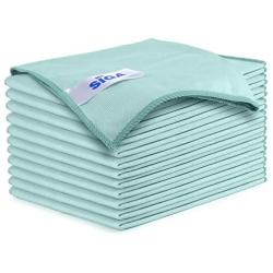 MR.SIGA Ultra Fine Microfiber Cloths for Glass, Pack of 12, 35 x 40cm 13.7'' x 15.7''