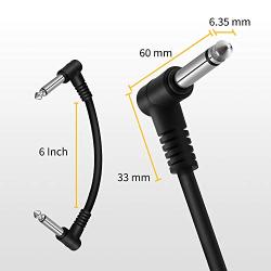 Donner 6 Inch Guitar Patch Cable Guitar Effect Pedal Cables Black 6 Pack