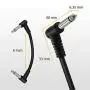 Donner 6 Inch Guitar Patch Cable Guitar Effect Pedal Cables Black 6 Pack