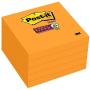 Super Sticky Notes, 3x3 in, 5 Pads, 2X The Sticking Power, Neon Orange, Recyclable