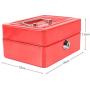 Oumij Cash Box with Combination Lock Safe Metal Money Box for Security Lock Box Digital Safe-Electronic Steel for Home, Business or Travel(Red)