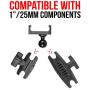 TACKFORM Motorcycle Phone Mount - 1'' Ball Connection - Heavy Duty Spring Loaded Phone Holder. Compatible with RAM and ARKON 1 Inch Ball System. Optional Tether Included