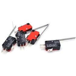 Antrader 5Pcs V-153-1C25 Micro Limit Switch Momentary SPDT Snap Action 3 Pin Long Hinge Lever Type Arm for Appliance and Electronic Equipment