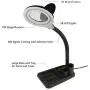 Magnifying Glass Lamp with LED Light and Stand, 5X 10X Magnifier, Lightweight and Adjustable Table and Desk Lamp for Reading, Sewing, Crafts, Hobbies, Close Work, Color Black Magnifying Glass Lamp with LED Light and Stand, 5X 10X Magnifier, Lightweight and Adjustable Table and Desk Lamp for Reading, Sewing, Crafts, Hobbies, Close Work, Color Black
