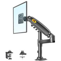 NB North Bayou Monitor Arm Monitor Stand Monitor Desk Mount Height Adjustable VESA Bracket for 17 to 27 Inch Computer Screen - Holds up to 19.8lbs with C Clamp Bolt-Through Grommet Base H80-B