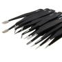 Precision Tweezer Set - FEITA Professional ESD Stainless Steel Anti static Tweezers Kit for Electronic, craft, Jewelry, Watchmakers, Hobby (Black 9 Pcs)