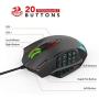 Redragon M908 Impact RGB LED MMO Mouse with Side Buttons Optical Wired Gaming Mouse with 12,400DPI, High Precision, 20 Programmable Mouse Buttons