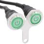 Double Green LED Motorcycle Switch HornON-Off Headlight Fog Light Handlebar Adjustable Mount Waterproof Switches Button DC12V momentary Actions Cycling Retail