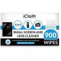 iCloth Lens and Screen Cleaner Pro-Grade Individually Wrapped Wet Wipes, Wipes for Cleaning Small Electronic Devices Like Smartphones and Tablets, Box of 900