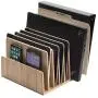 MobileVision Bamboo Device Organizer for Smartphones, Tablets and Laptops, 7 Slots with Extra Wide Slots for Laptops