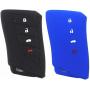 Ezzy Auto Black and Blue Silicone Rubber Key Fob Case Key Cover Key Jacket Skin Protector fit for UX NX RX GX LX is ES GS LS