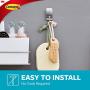 Command Bath Hook, Small, Satin Nickel, 1-Hook, 2-Small Water-Resistant Strips (BATH33-SN-ES), Organize Damage-Free