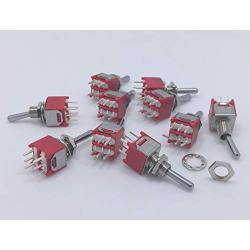 10 pcs Taiwan Subminiature sub Mini DPDT ON ON Toggle Switch for PCB Mount SMT SMD