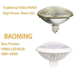 BAOMING PAR64 LED Bulb Replace Traditional 500w PAR64 4000~4500K (Neutral White) 15° 40W DIMMABLE AC/120V GX16D