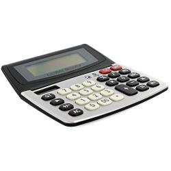 Emraw 12-Digit Dual Power Desktop Calculator with Adjustable Display Desk Calculators with Large LCD Display and Computer Keys Standard Function Scientific Handheld Office Calculator (Pack of 2)