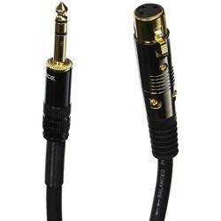 Monoprice 104768 3-Feet Premier Series XLR Female to 1/4-Inch TRS Male 16AWG Cable gold