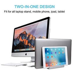 JARLINK (Upgraded Version) Vertical Laptop Stand, Desktop Stand Adjustable Laptop Holder (up to 17.3 inches) Compatible with MacBook Pro/Air, Microsoft Surface, Lenovo (Gray)