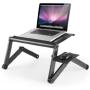 WorkEZ Cool Adjustable Laptop Cooling Stand & Lap Desk Tray for Bed Couch with 2 Fans 3 USB Ports Mouse Pad. Ergonomic Aluminum Height tilt Angle MacBook Riser Portable Standing Desk Converter,Black
