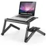 WorkEZ Cool Adjustable Laptop Cooling Stand & Lap Desk Tray for Bed Couch with 2 Fans 3 USB Ports Mouse Pad. Ergonomic Aluminum Height tilt Angle MacBook Riser Portable Standing Desk Converter,Black