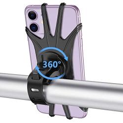 Bike Phone Mount, VUP Universal Bike Cell Phone Holder, 360° Rotatable, Silicone Bicycle Phone Mount Compatible with iPhone 12/Pro/mini/11/Xs/Max/Xr/X/7/8/Plus, 4.0~6.7 Cellphones
