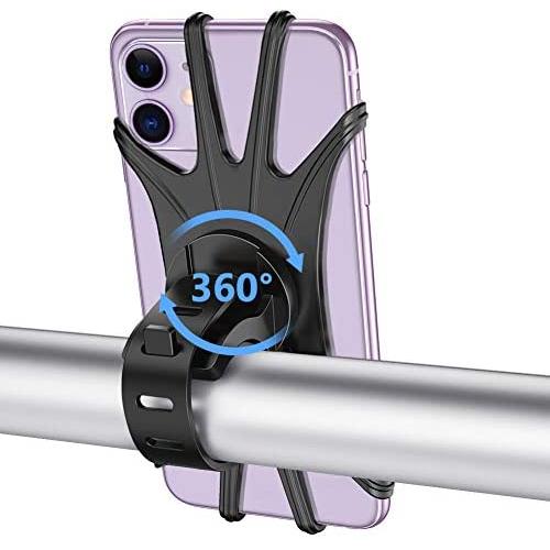 Bike Phone Mount, VUP Universal Bike Cell Phone Holder, 360° Rotatable, Silicone Bicycle Phone Mount Compatible with iPhone 12/Pro/mini/11/Xs/Max/Xr/X/7/8/Plus, 4.0~6.7 Cellphones