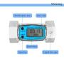 Epidioxi Turbine Flow Meter Electronic Digital Flow-Meter Stainless Steel Liquid Water Diesel Gasoline Methanol Kerosene Oil (2 inch Internal Thread Gauge)
