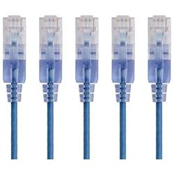 Monoprice Cat6A Ethernet Patch Cable - 3 Feet - Blue (5 Pack) Network Internet Cord - RJ45, Stranded, UTP, Pure Bare Copper Wire, 30AWG - SlimRun Series