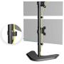 WALI Dual Monitor Desk Stand Free Standing LCD LED Flat Screen TV Holds in Vertical Position 2 Screens up to 27 Inch with Optional Grommet Base (MF002XLS), Black