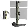 WALI Dual Monitor Desk Stand Free Standing LCD LED Flat Screen TV Holds in Vertical Position 2 Screens up to 27 Inch with Optional Grommet Base (MF002XLS), Black