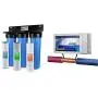 iSpring WGB32BM 3-Stage Whole House Water Filtration System w/ 20-Inch Big Blue Sediment & ED2000 Whole House Electronic Descaler Water Conditioner, Alternative Water Softener