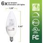 6 Pack 40 Watt Candelabra Bulbs 5W Dimmable Candelabra LED Bulbs C37 E12 Base 325 lumens,120° Beam Angle 3000K Soft White LED Candle Bulbs UL Listed Bioluz LED Pack of 6