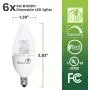 6 Pack 40 Watt Candelabra Bulbs 5W Dimmable Candelabra LED Bulbs C37 E12 Base 325 lumens,120° Beam Angle 3000K Soft White LED Candle Bulbs UL Listed Bioluz LED Pack of 6