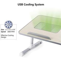 8AMTECH Laptop Stand for Bed, Portable Laptop Table with Foldable Legs Notebook Computer Desk for Laptop Reading and Writing Lap Tray for Eating in Bed Sofa Couch Floor (Wood, Medium)