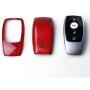 Genuine Carbon Fiber Key Fob Cover For Mercedes-Benz 2019-2021 A-Class C-Class G-Class 2017-2021 E-Class 2018-2021 S-Class Smart Car Remote Key, Car Key Fob Case For Men Fob Cover For Women - Red