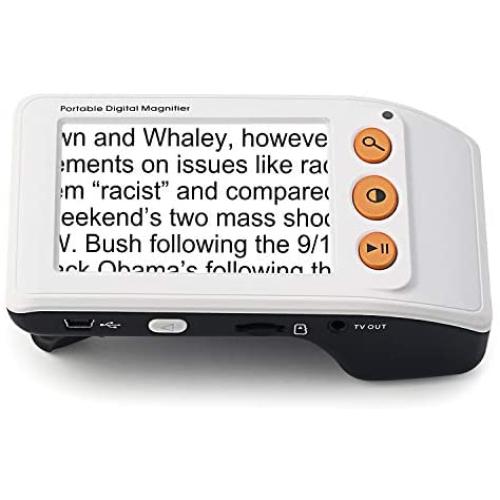 Digital Video Magnifier Electronic Reading Aids,Koolertron 3.5 inch IPS Screen Handheld Portable Video Electronic Magnifier with Light, Low Vision Aids 2X-25X Zoom Support Output to TV