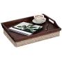 Rossie Home Lap Tray with Detachable Pillow, Serving Tray - Espresso Bamboo - Style No. 76102