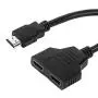 HDMI Male 1080P to Dual HDMI Female 1 to 2 Way HDMI Splitter Adapter Cable for HDTV HD, LED, LCD, TV,Signal one in and Two Out[Black]