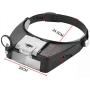 Headband Magnifying Glass with 2 LED Lights Optical Head Wearing Magnifier 1.5X 3X 6.5X 8X Head-Mounted Headset Jewelry Visor Magnifier Glass Loupe for Reading Electronics Watch Repair