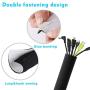 Kootek 118-Inch Cable Management Sleeves with Cable Ties, Neoprene Cable Organizer Cord Cover Wire Hider for TV Computer Office Theater (Black&White, Large)