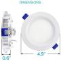 Luxrite 4 Inch Ultra Thin LED Recessed Light with Junction Box, 10W, 3000K Soft White Dimmable, 650 Lumens, Slim Recessed Ceiling Light, IC Rated Airtight, Energy Star & ETL Listed (4-Pack)