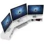 Tribesigns Triple 3 Shelf Monitor Stand Riser with Adjustable Length and Angle, White