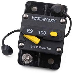Gloaso Circuit Breaker 100 Amp Waterproof Surface-Mount Trolling with Manual Reset Heavy Duty Breakers 12V - 48V DC 100A