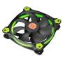 Thermaltake Riing 12 High Static Pressure Circular Ring Green LED Case/Radiator Fan with Anti-Vibration Mounting System Triple Pack Cooling CL-F055-PL12GR-A
