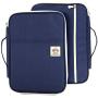 Lazyaunti Zipper Portfolio Organizer A4 Note Pouch-Waterproof Document Bags/Zipper Binder/Paper Case for 12.5'' Mac,Tablet,Pens,washi Tape,Journals,Sketch Books(Navy Blue)